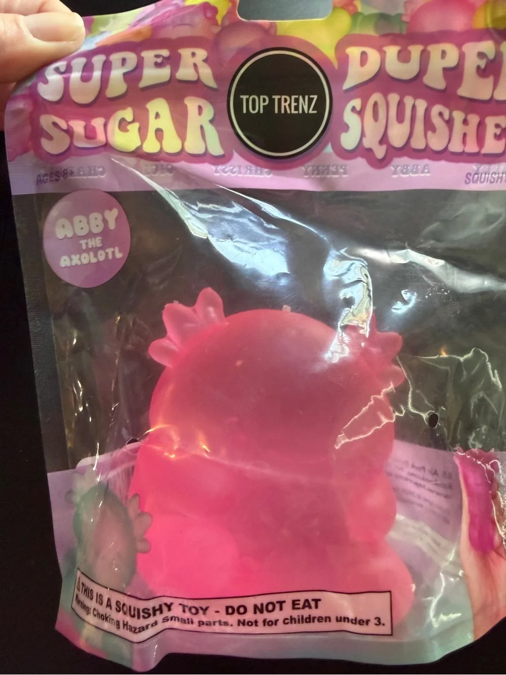New Squishy Top Trenz Super Duper Sugar Squisher Abby Axolotl Pink Toy 8+